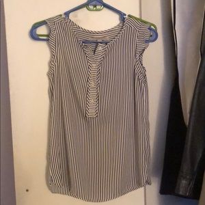 Stripped ruffle sleeve shirt